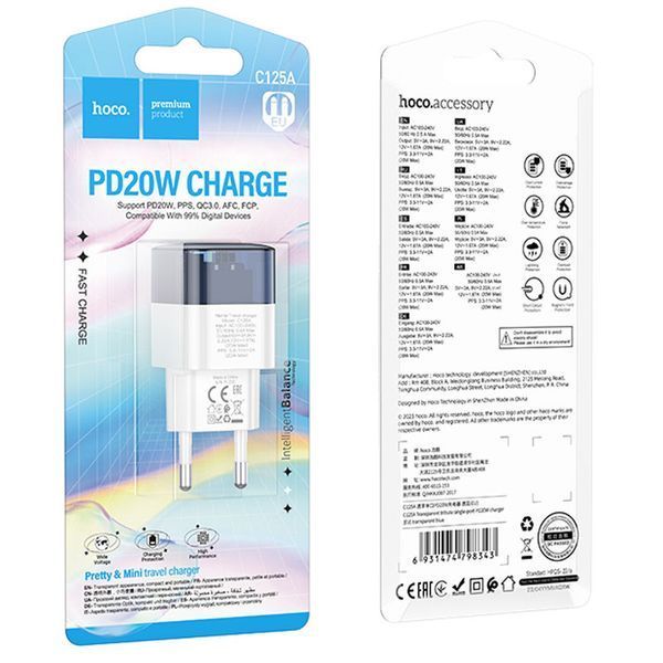 МЗП Hoco C125A Transparent PD20W (1USB-C) 00000069120_1 фото