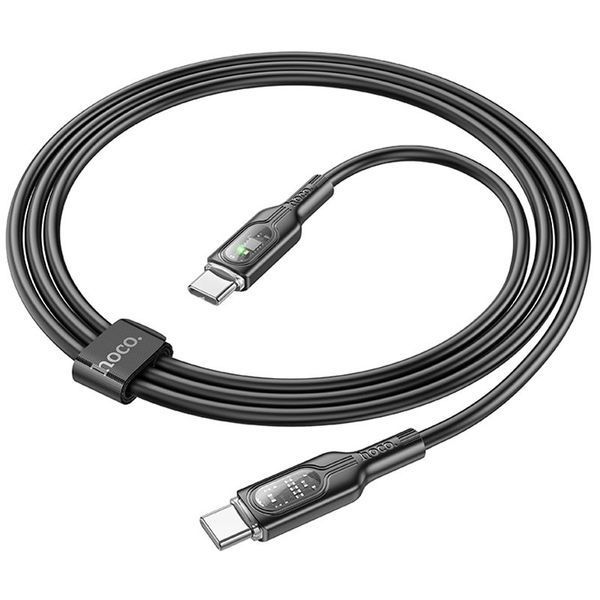 Дата кабель Hoco U120 Transparent explore intelligent power-off PD 60W Type-C to Type-C (1.2m) 00000066088_2 фото