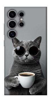Чохол itsPrint Grey cat coffee для Samsung Galaxy S25 Ultra 806430 фото