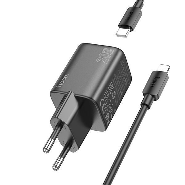 МЗП Hoco N41 Almighty PD20W+QC3.0 (1USB-A/1C) + кабель Type-C to Lightning 00000071103_1 фото