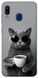 Чохол itsPrint Grey cat coffee для Samsung Galaxy A20 | A30 802921 фото