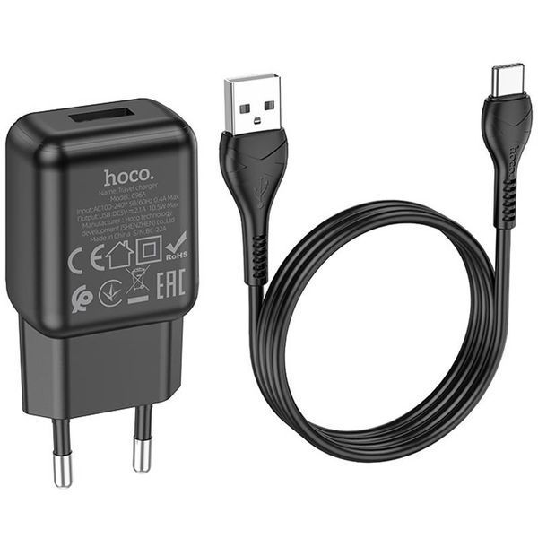 МЗП Hoco C96A (1USB/2.1A) + кабель USB to Type-C 00000081497_2 фото