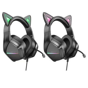 Накладні навушники Borofone BO106 Cute cat (USB+3.5mm/2m) 00000067805_1 фото