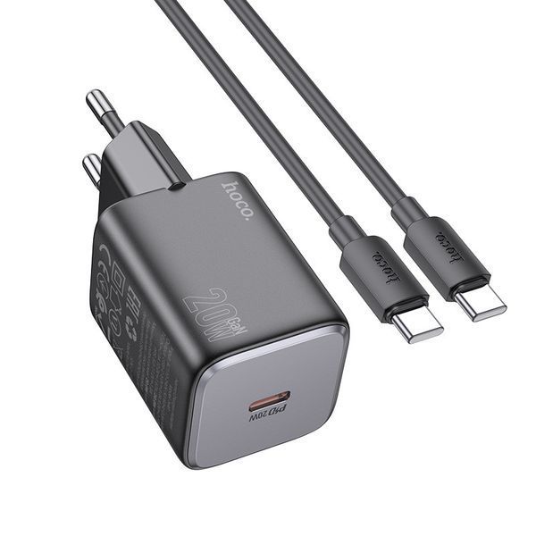 МЗП Hoco N40 Mighty PD20W (1USB-C) + кабель Type-C to Type-C 00000069108_1 фото