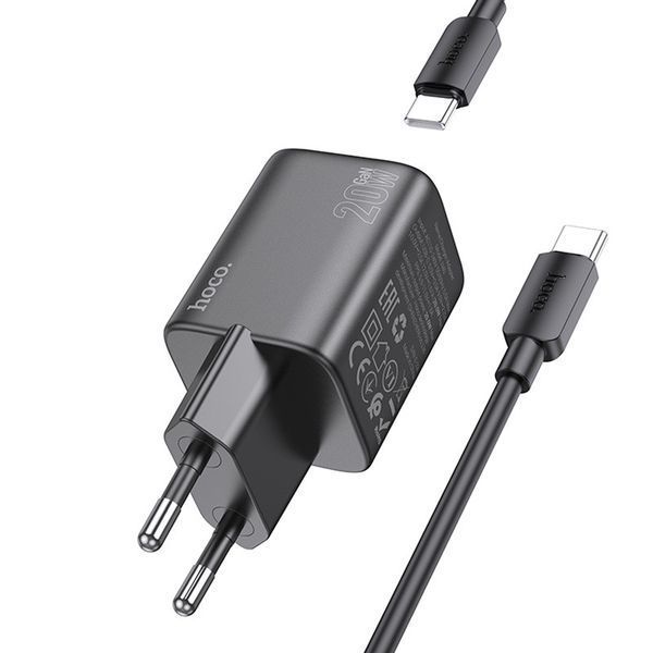 МЗП Hoco N40 Mighty PD20W (1USB-C) + кабель Type-C to Type-C 00000069108_1 фото