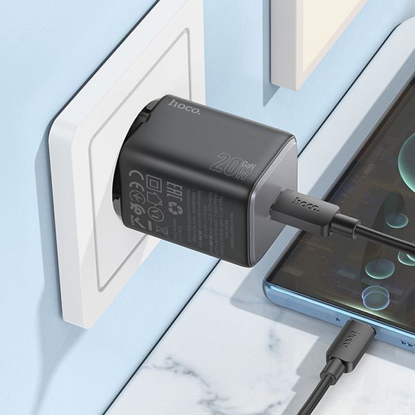 МЗП Hoco N40 Mighty PD20W (1USB-C) + кабель Type-C to Type-C 00000069108_1 фото