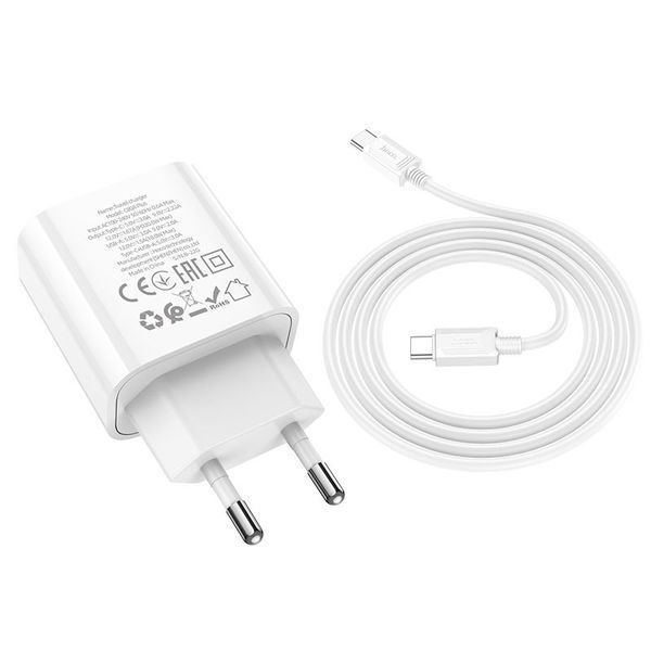 МЗП Hoco C80A Plus Rapido PD20W+QC3.0 (1USB-A/1C) + кабель Type-C to Type-C 00000067551_1 фото