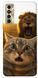 Чохол itsPrint Shocked cat and lion для TECNO Camon 17P 919566 фото